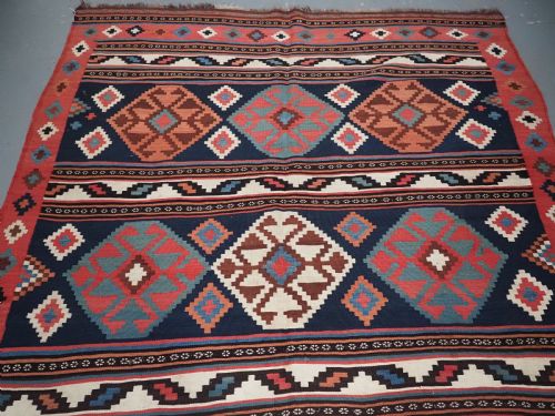 ANTIQUE SHAHSAVAN OR SOUTH CAUCASIAN KILIM WITH GOOD SOFT COLOURS CIRCA 1900 - ADDITIONAL PHOTO 3