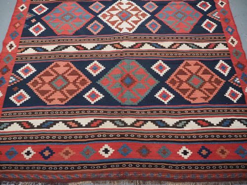 ANTIQUE SHAHSAVAN OR SOUTH CAUCASIAN KILIM WITH GOOD SOFT COLOURS CIRCA 1900 - ADDITIONAL PHOTO 5