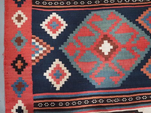 ANTIQUE SHAHSAVAN OR SOUTH CAUCASIAN KILIM WITH GOOD SOFT COLOURS CIRCA 1900 - ADDITIONAL PHOTO 7