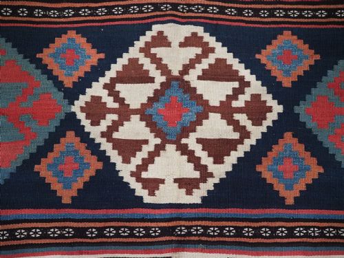ANTIQUE SHAHSAVAN OR SOUTH CAUCASIAN KILIM WITH GOOD SOFT COLOURS CIRCA 1900 - ADDITIONAL PHOTO 9