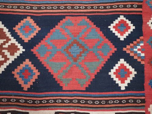 ANTIQUE SHAHSAVAN OR SOUTH CAUCASIAN KILIM WITH GOOD SOFT COLOURS CIRCA 1900 - ADDITIONAL PHOTO 10