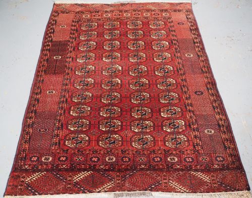 Antique Tekke Turkmen Rug with Warm Red Colour, Circa 1900.