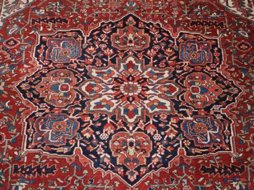 ANTIQUE HERIZ CARPET SUPERB FURNISHING CARPET WITH GOOD COLOUR CIRCA 1910 - ADDITIONAL PHOTO 12
