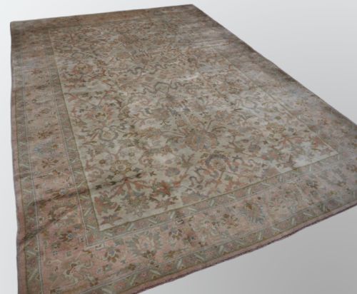 ANTIQUE TURKISH OUSHAK CARPET SOFT PINKS AND PASTEL COLOURS CIRCA 1920 - ADDITIONAL PHOTO 1