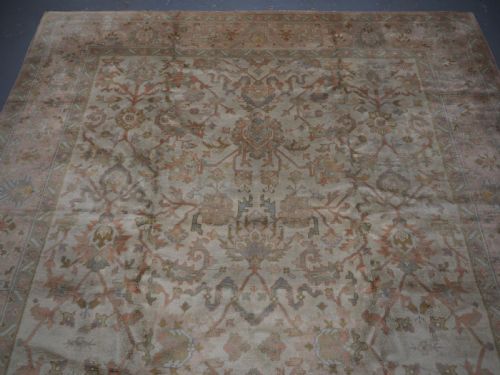 ANTIQUE TURKISH OUSHAK CARPET SOFT PINKS AND PASTEL COLOURS CIRCA 1920 - ADDITIONAL PHOTO 5