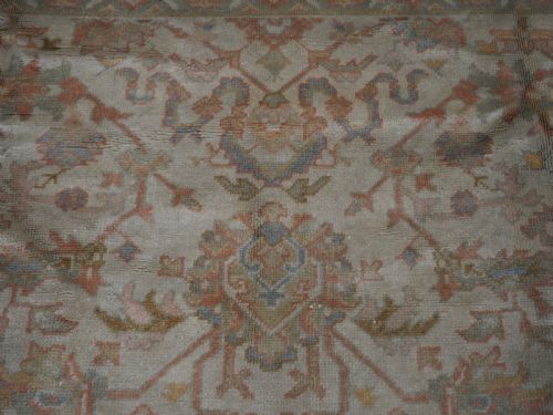 ANTIQUE TURKISH OUSHAK CARPET SOFT PINKS AND PASTEL COLOURS CIRCA 1920 - ADDITIONAL PHOTO 10