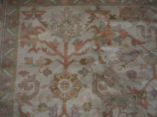 ANTIQUE TURKISH OUSHAK CARPET SOFT PINKS AND PASTEL COLOURS CIRCA 1920 - ADDITIONAL PHOTO 11