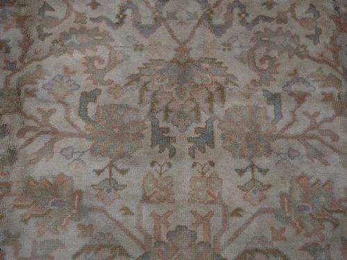 ANTIQUE TURKISH OUSHAK CARPET SOFT PINKS AND PASTEL COLOURS CIRCA 1920 - ADDITIONAL PHOTO 13