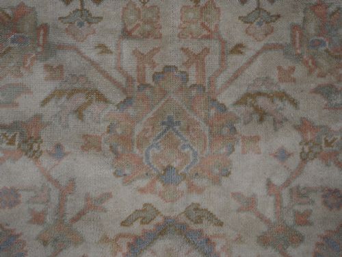 ANTIQUE TURKISH OUSHAK CARPET SOFT PINKS AND PASTEL COLOURS CIRCA 1920 - ADDITIONAL PHOTO 14