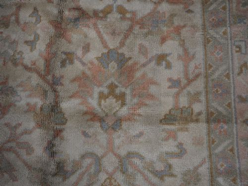 ANTIQUE TURKISH OUSHAK CARPET SOFT PINKS AND PASTEL COLOURS CIRCA 1920 - ADDITIONAL PHOTO 15