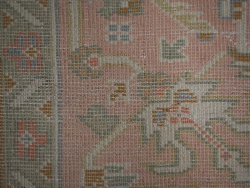 ANTIQUE TURKISH OUSHAK CARPET SOFT PINKS AND PASTEL COLOURS CIRCA 1920 - ADDITIONAL PHOTO 18