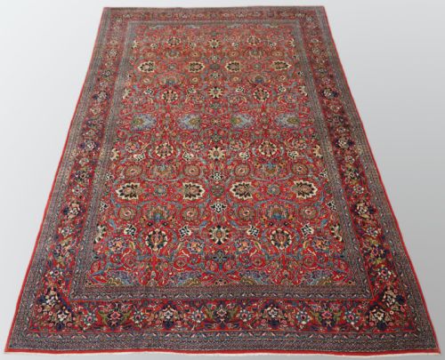 Old Tabriz Carpet, Very Fine Weave, Soft Wool, All Over Design, Circa 1930.