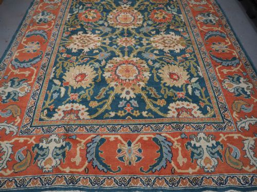 ANTIQUE MAHAL CARPET WITH SCARCE BLUE GREEN GROUND EXCELLENT CONDITION CIRCA 1920 - ADDITIONAL PHOTO 6