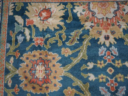 ANTIQUE MAHAL CARPET WITH SCARCE BLUE GREEN GROUND EXCELLENT CONDITION CIRCA 1920 - ADDITIONAL PHOTO 9