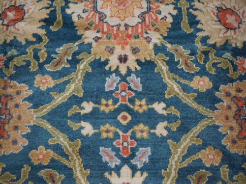 ANTIQUE MAHAL CARPET WITH SCARCE BLUE GREEN GROUND EXCELLENT CONDITION CIRCA 1920 - ADDITIONAL PHOTO 10