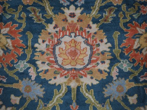 ANTIQUE MAHAL CARPET WITH SCARCE BLUE GREEN GROUND EXCELLENT CONDITION CIRCA 1920 - ADDITIONAL PHOTO 11
