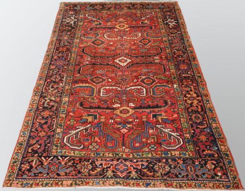 Antique Heriz Carpet with All Over Design, Small Room Size, Circa 1910.