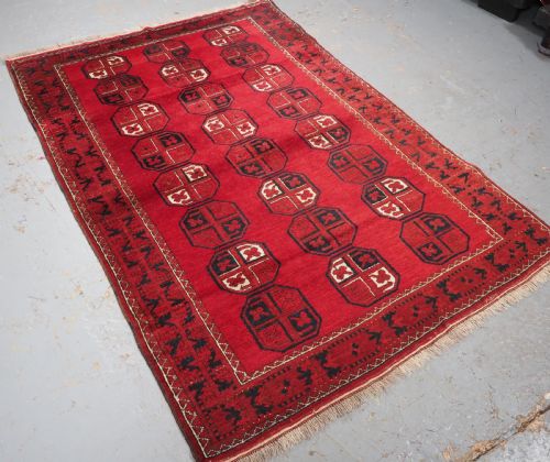 fig 1. OLD AFGHAN VILLAGE RUG, ERSARI TURKMEN GUL DESIGN, CIRCA 1930.