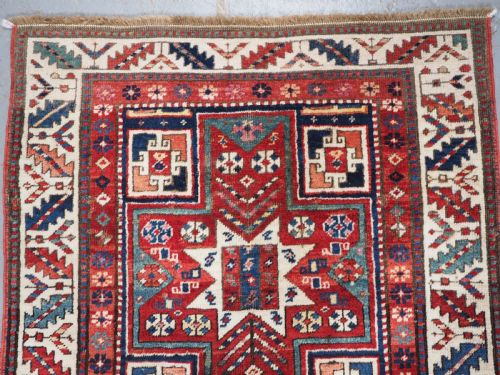 fig 1. CAUCASIAN KAZAK RUG WITH STAR OF SCARCE SMALL SIZE, CIRCA 1890.