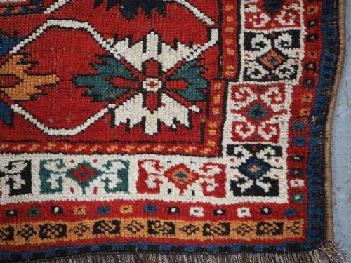 ANTIQUE SOUTH CAUCASIAN KURDISH RUG INTERESTING DESIGN CIRCA 1920 - ADDITIONAL PHOTO 9