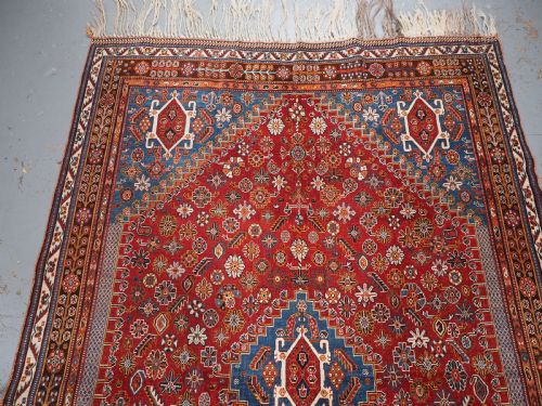 ANTIQUE QASHQAI TRIBAL RUG SUPERB COLOUR AND OUTSTANDING CONDITION CIRCA 1890 - ADDITIONAL PHOTO 2