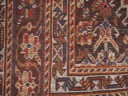 ANTIQUE QASHQAI LONG RUG WITH TRIPLE MEDALLION DESIGN CIRCA 1900 - ADDITIONAL PHOTO 14