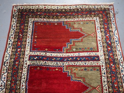 ANTIQUE TURKISH SIVAS SAF MULTI NICHE PRAYER RUG CIRCA 1900 - ADDITIONAL PHOTO 2