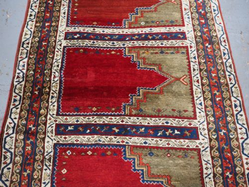ANTIQUE TURKISH SIVAS SAF MULTI NICHE PRAYER RUG CIRCA 1900 - ADDITIONAL PHOTO 3