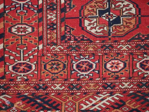 ANTIQUE TEKKE TURKMEN WEDDING DOWRY RUG CIRCA 1900 - ADDITIONAL PHOTO 9