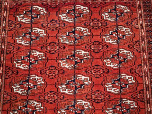 ANTUIQUE TEKKE TURKMEN DIP KHALI RUG OUTSTANDING CONDITION CIRCA 1900 - ADDITIONAL PHOTO 7