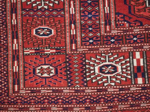 ANTUIQUE TEKKE TURKMEN DIP KHALI RUG OUTSTANDING CONDITION CIRCA 1900 - ADDITIONAL PHOTO 10