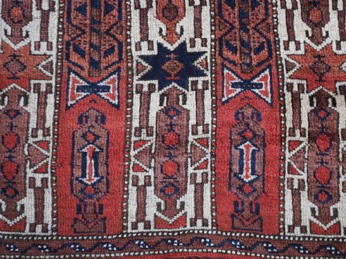 ANTIQUE BALUCH RUG WITH SCARCE WHITE GROUND STRIPE DESIGN CIRCA 1900 - ADDITIONAL PHOTO 9