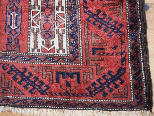 ANTIQUE BALUCH RUG WITH SCARCE WHITE GROUND STRIPE DESIGN CIRCA 1900 - ADDITIONAL PHOTO 10