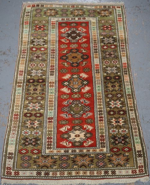 Old Turkish Milas Rug of Small Medallion Design, Circa 1920/30.