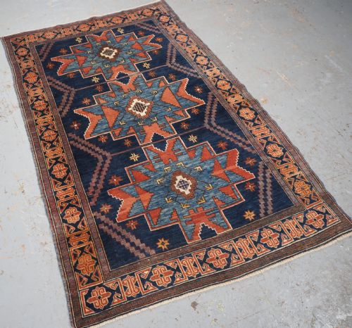 fig 1. ANTIQUE CAUCASIAN DERBENT RUG WITH LESGHI STAR DESIGN, CIRCA 1900.