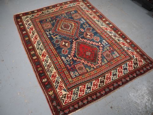 ANTIQUE CAUCASIAN BORDJALOU KAZAK TRIBAL FOLK ART CIRCA 1880 - ADDITIONAL PHOTO 1