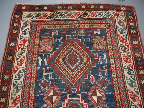 ANTIQUE CAUCASIAN BORDJALOU KAZAK TRIBAL FOLK ART CIRCA 1880 - ADDITIONAL PHOTO 2