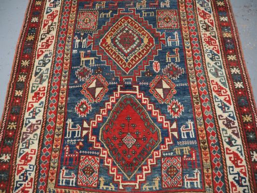 ANTIQUE CAUCASIAN BORDJALOU KAZAK TRIBAL FOLK ART CIRCA 1880 - ADDITIONAL PHOTO 3