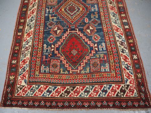 ANTIQUE CAUCASIAN BORDJALOU KAZAK TRIBAL FOLK ART CIRCA 1880 - ADDITIONAL PHOTO 4