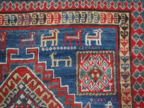 ANTIQUE CAUCASIAN BORDJALOU KAZAK TRIBAL FOLK ART CIRCA 1880 - ADDITIONAL PHOTO 8