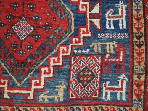 ANTIQUE CAUCASIAN BORDJALOU KAZAK TRIBAL FOLK ART CIRCA 1880 - ADDITIONAL PHOTO 12