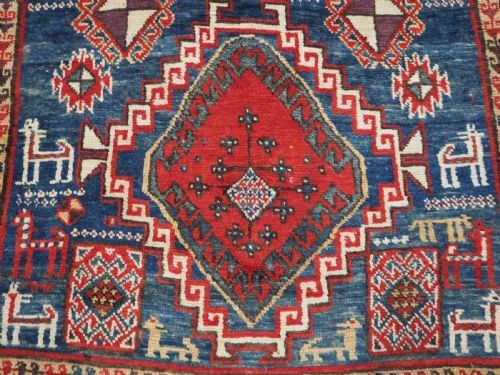 ANTIQUE CAUCASIAN BORDJALOU KAZAK TRIBAL FOLK ART CIRCA 1880 - ADDITIONAL PHOTO 13