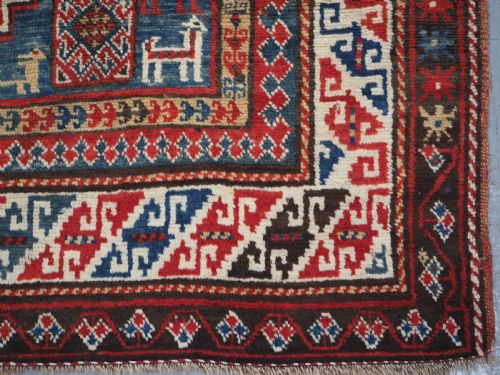 ANTIQUE CAUCASIAN BORDJALOU KAZAK TRIBAL FOLK ART CIRCA 1880 - ADDITIONAL PHOTO 14