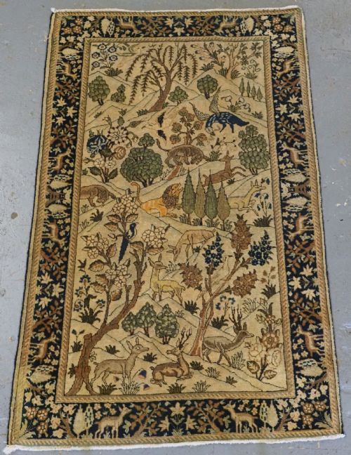 Antique Tabriz Rug of Garden Design, Excellent Condition, Circa 1920.