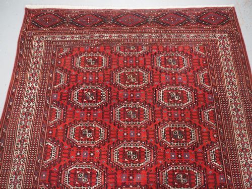ANTIQUE YOMUT TURKMEN RUG WITH OCTAGONAL GULS CIRCA 1900 - ADDITIONAL PHOTO 2