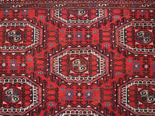 ANTIQUE YOMUT TURKMEN RUG WITH OCTAGONAL GULS CIRCA 1900 - ADDITIONAL PHOTO 7