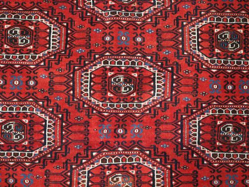 ANTIQUE YOMUT TURKMEN RUG WITH OCTAGONAL GULS CIRCA 1900 - ADDITIONAL PHOTO 8