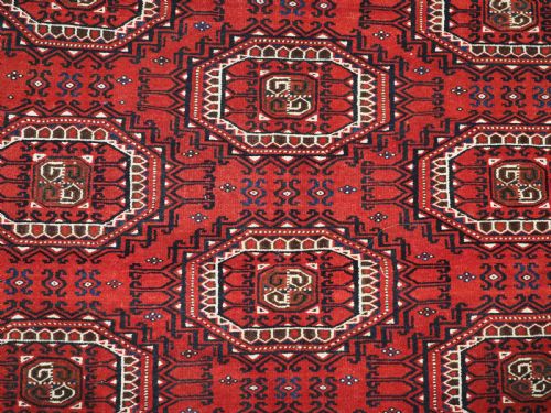 ANTIQUE YOMUT TURKMEN RUG WITH OCTAGONAL GULS CIRCA 1900 - ADDITIONAL PHOTO 9