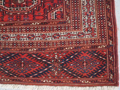 ANTIQUE YOMUT TURKMEN RUG WITH OCTAGONAL GULS CIRCA 1900 - ADDITIONAL PHOTO 10