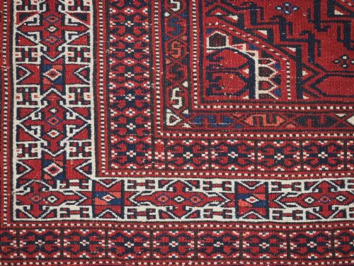 ANTIQUE YOMUT TURKMEN RUG WITH OCTAGONAL GULS CIRCA 1900 - ADDITIONAL PHOTO 11
